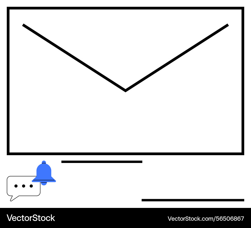 Email notification with message icon and alert Email notification with message icon and alert vector image