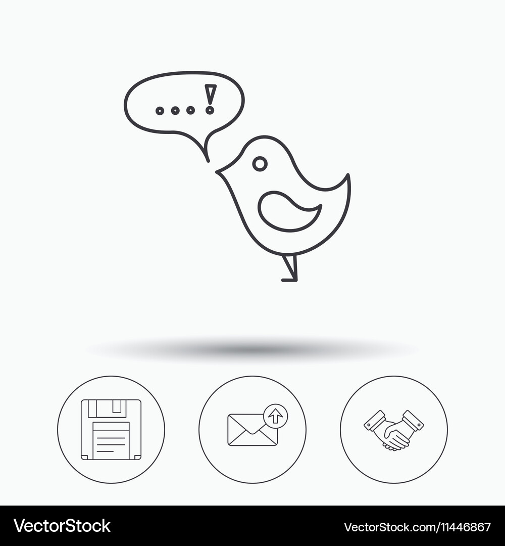 Outbox mail message and handshake icons Vector Image