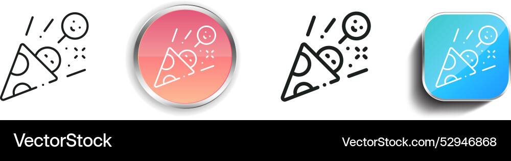 Confetti icon thin linear regular and button Confetti icon thin linear regular and button vector image