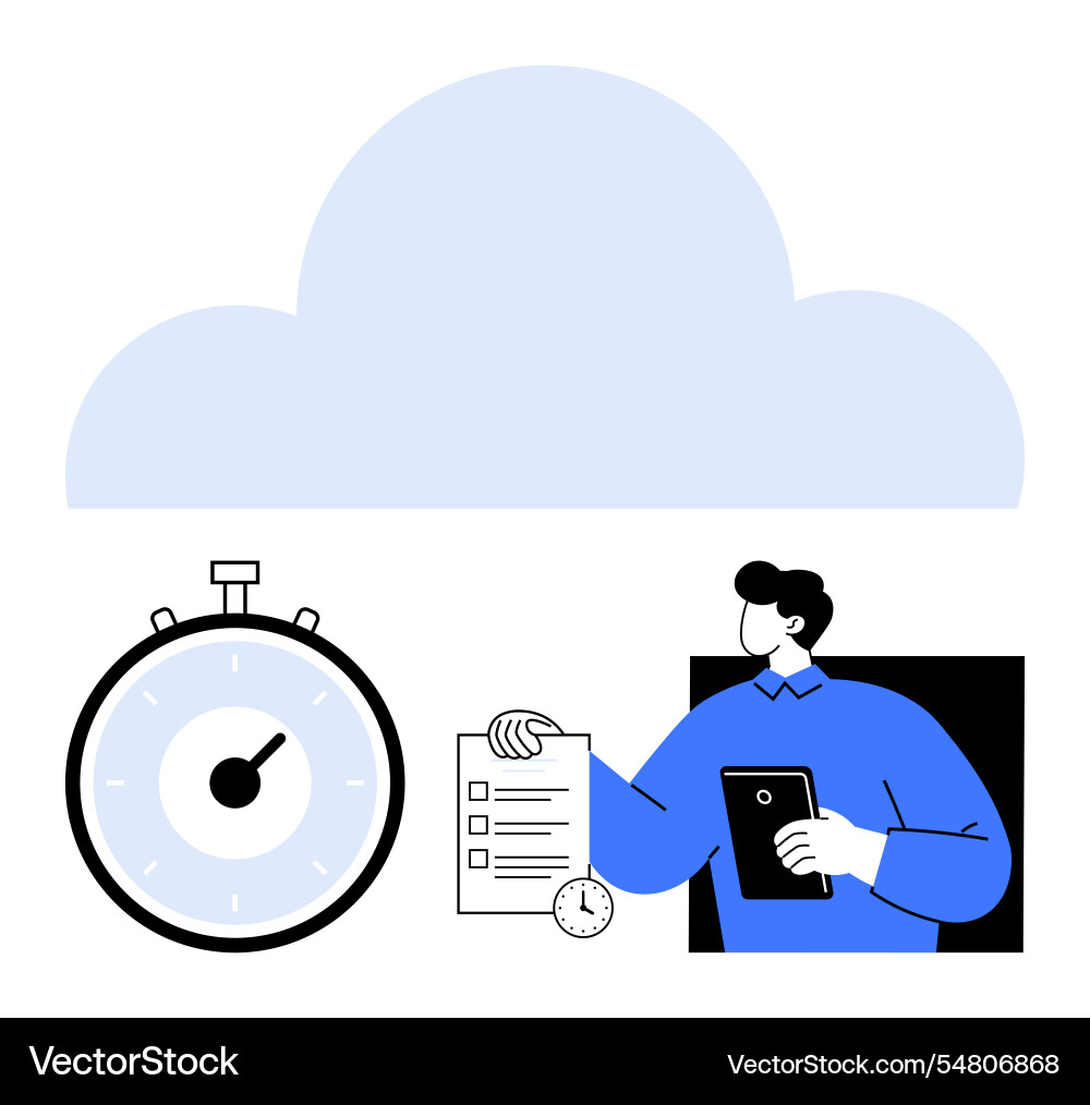 Efficient time management for cloud-based workflow Efficient time management for cloud-based workflow vector image