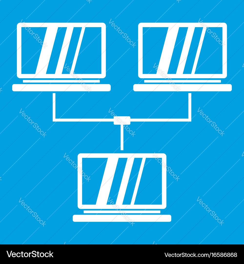 Exchange of data between computers icon white vector image