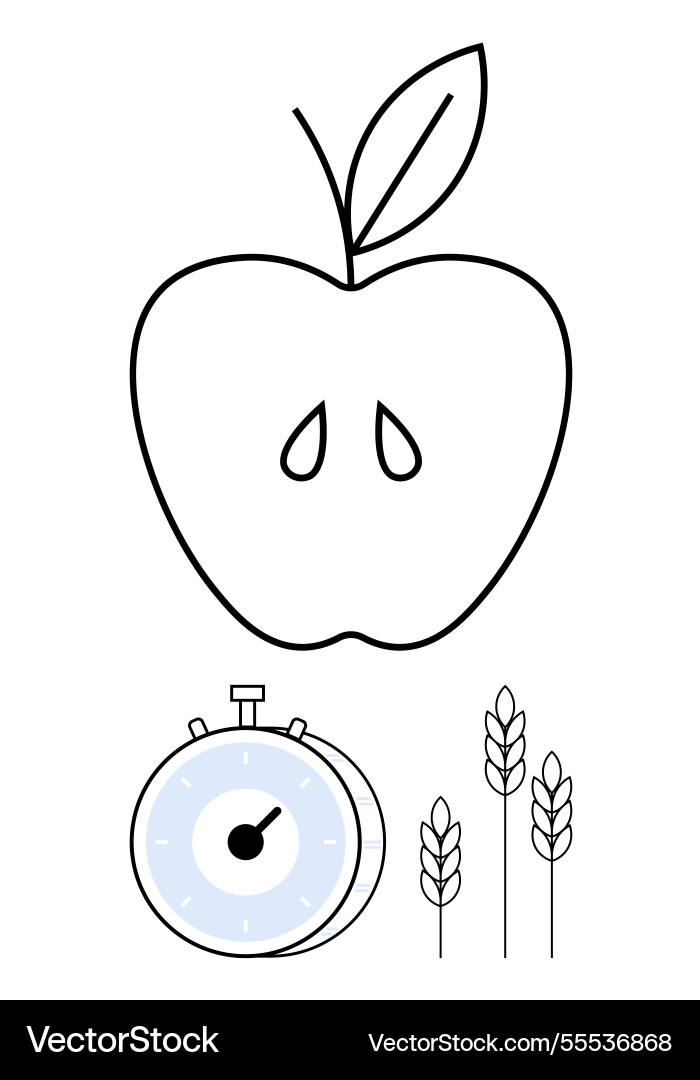 Minimalist composition with apple timer Minimalist composition with apple timer vector image