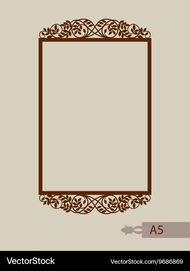 Abstract square frame with swirls vector image