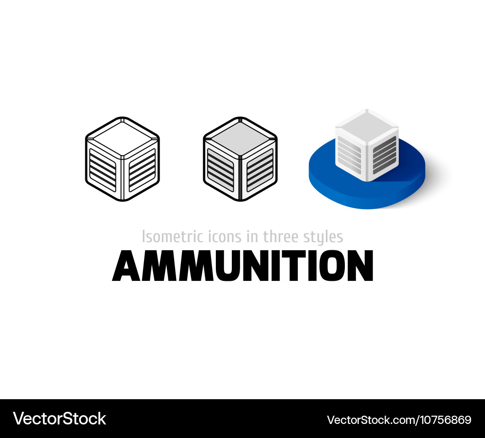 Ammunition icon in different style vector image
