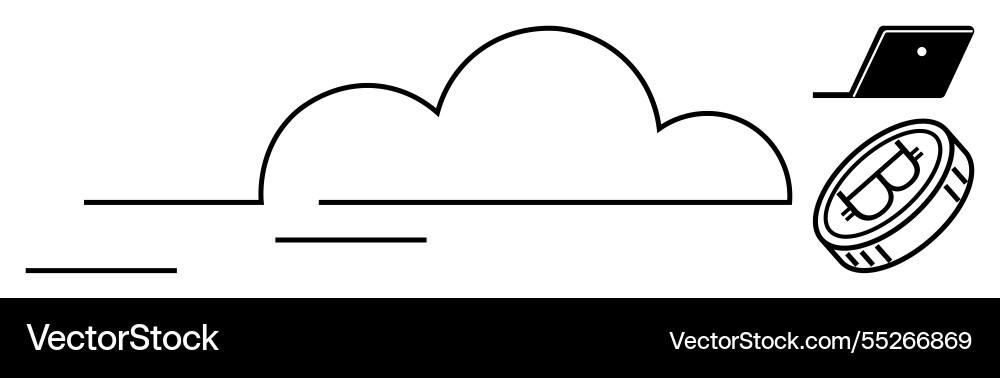 Cloud computing with cryptocurrency and digital Cloud computing with cryptocurrency and digital vector image