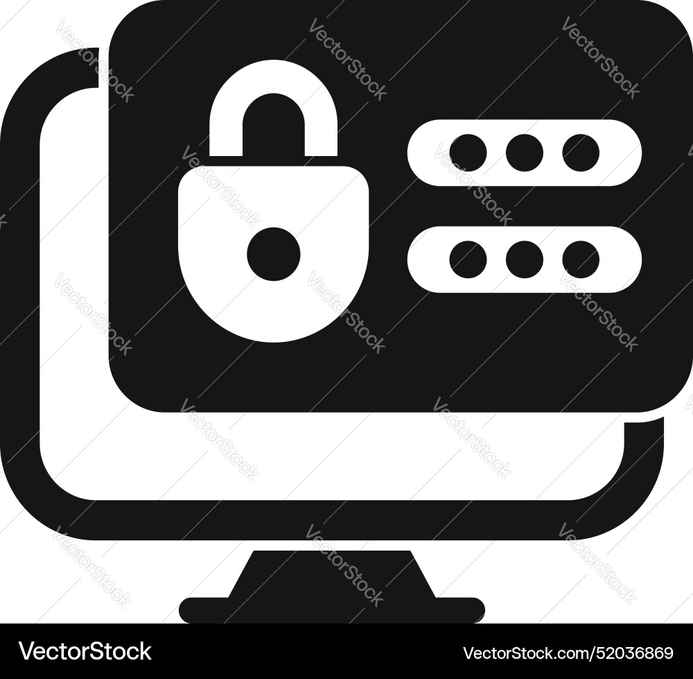 Computer security system protecting user data vector image
