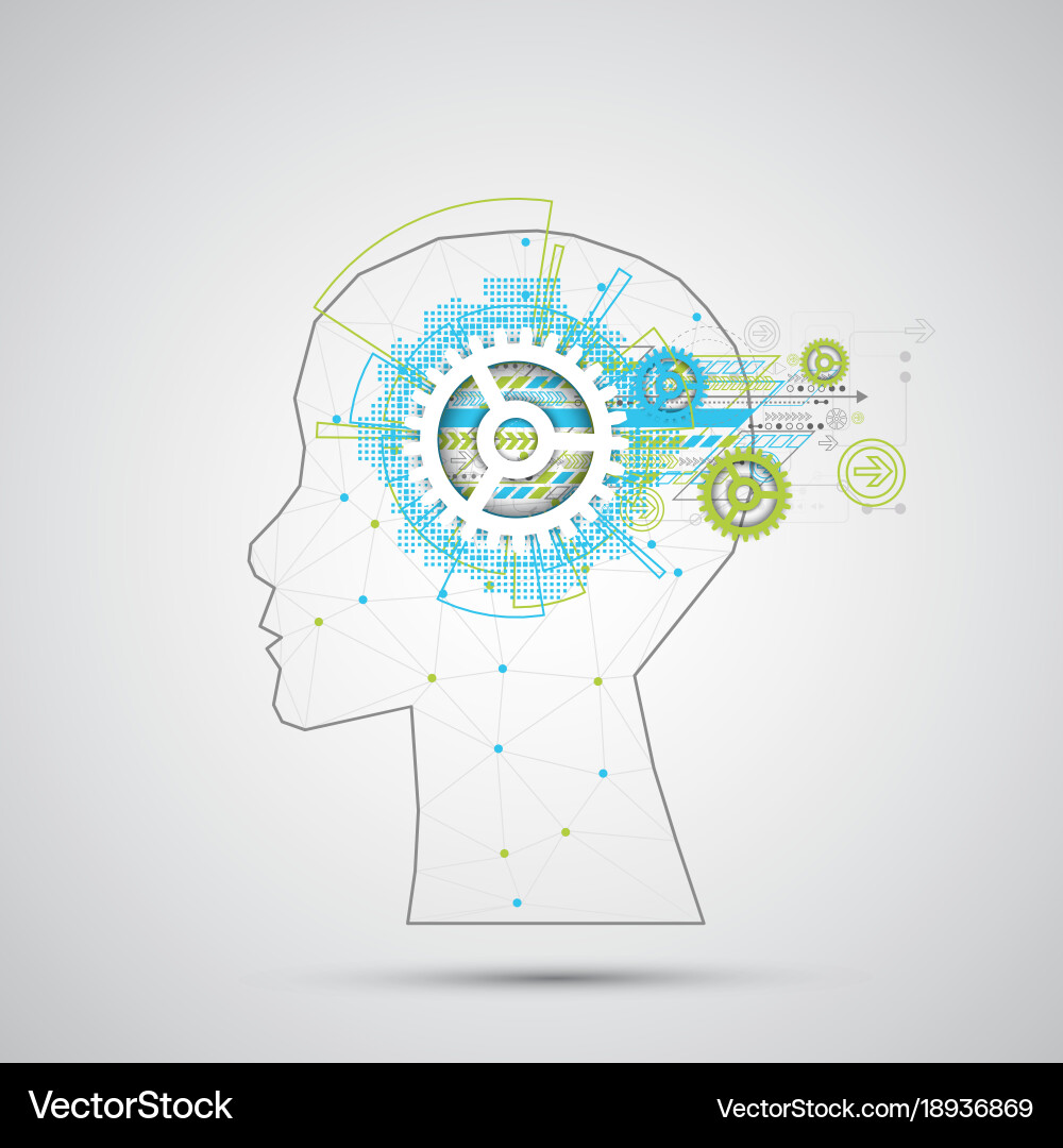 Creative brain concept background with triangular Creative brain concept background with triangular vector image