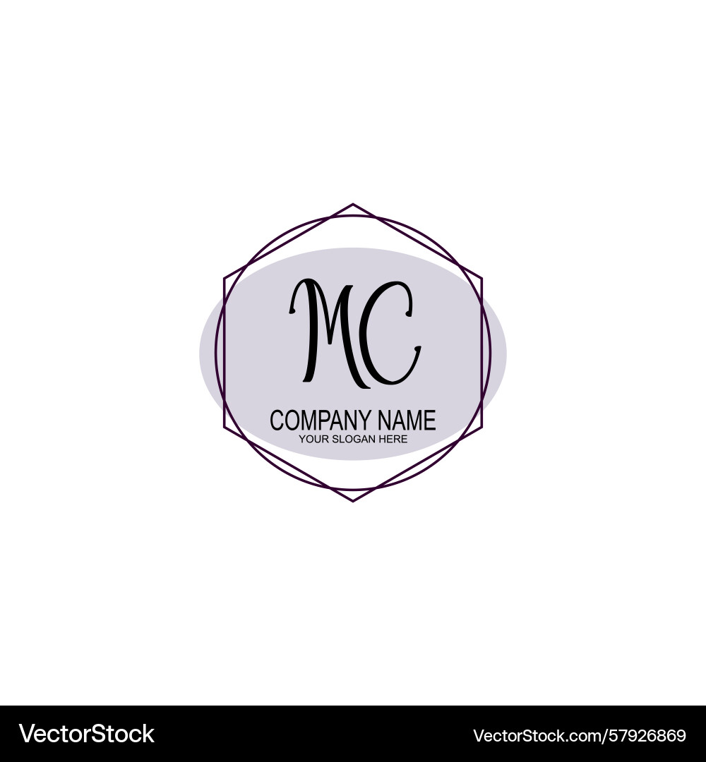 Handwriting logo concepts with initial mc Handwriting logo concepts with initial mc Vector Image