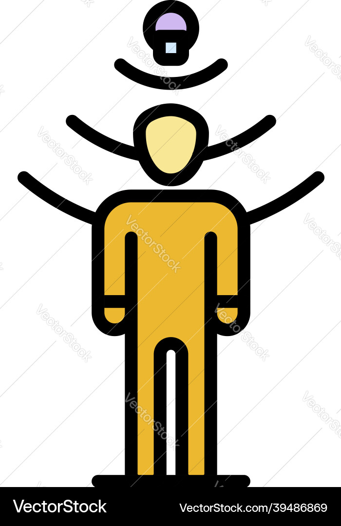 Movement sensor icon color outline vector image