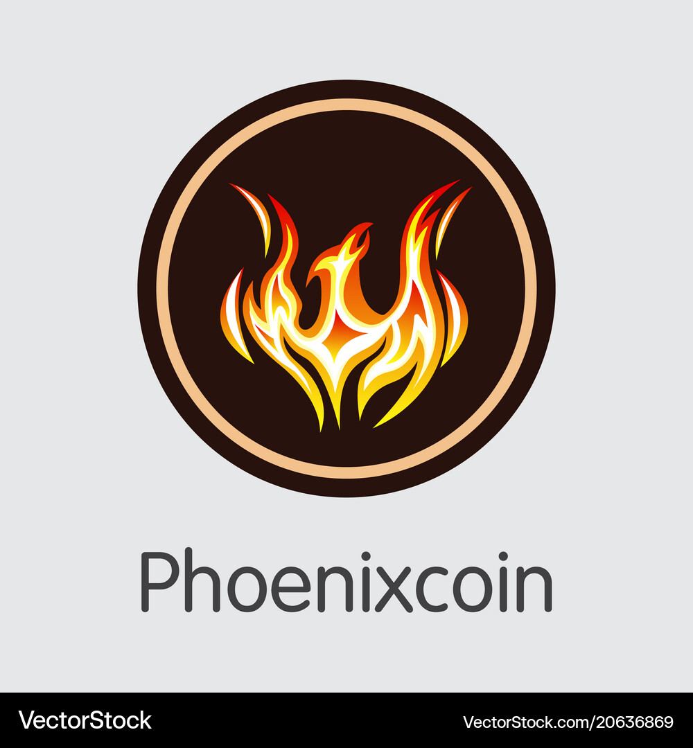 Phoenixcoin cryptocurrency – Royalty-Free Vector | VectorStock