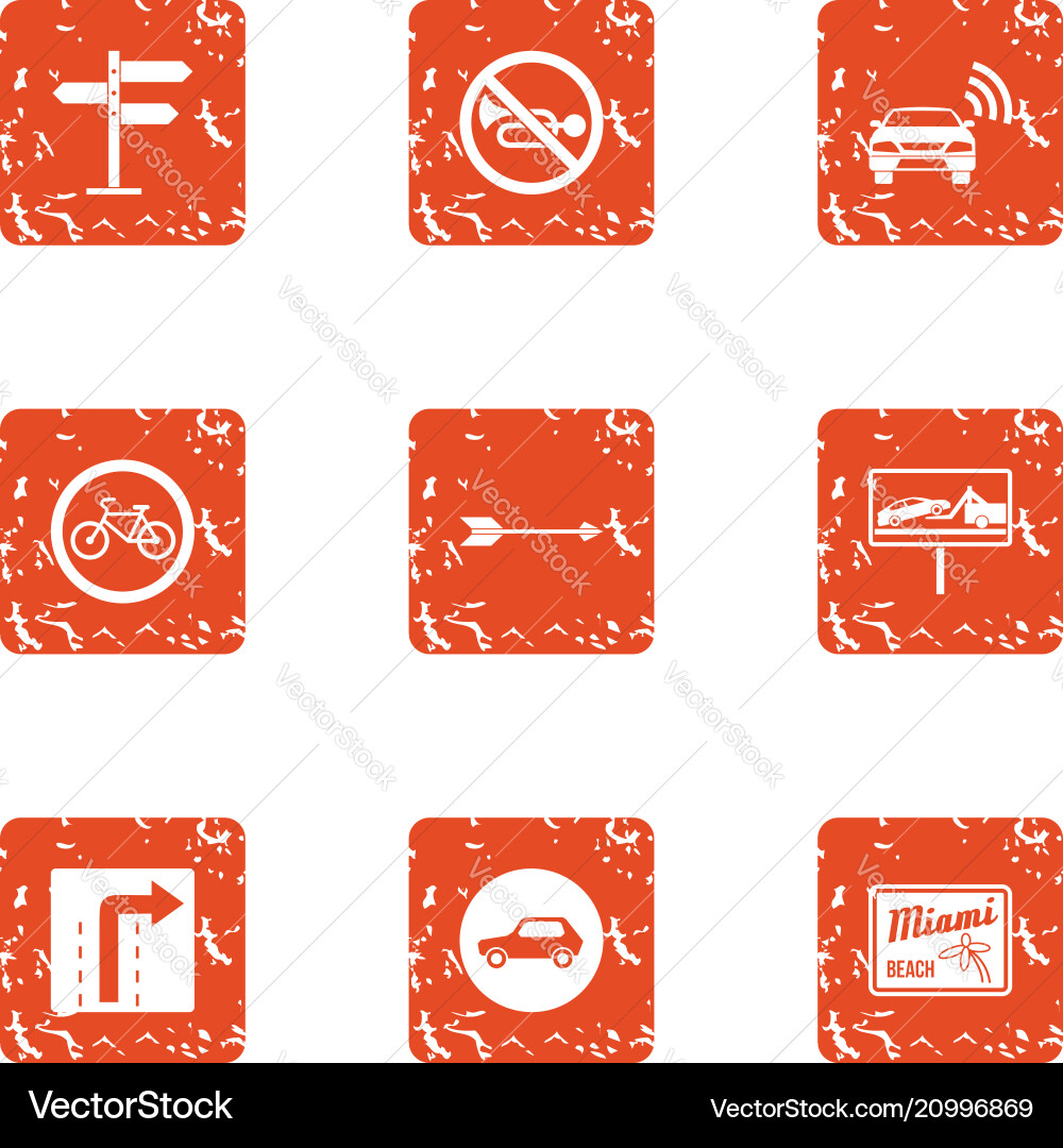 Undergo icons set grunge style Undergo icons set grunge style vector image