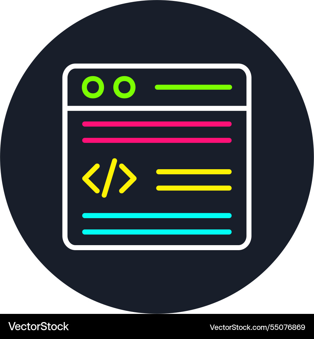 Website design line multi color icon vector image