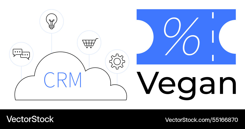 Cloud-based crm system with diverse icons Cloud-based crm system with diverse icons vector image