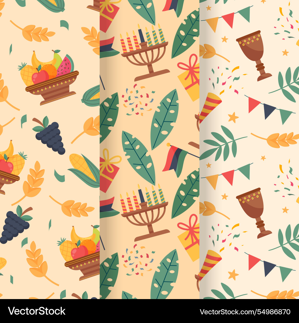 Flat kwanzaa pattern design Vector Image