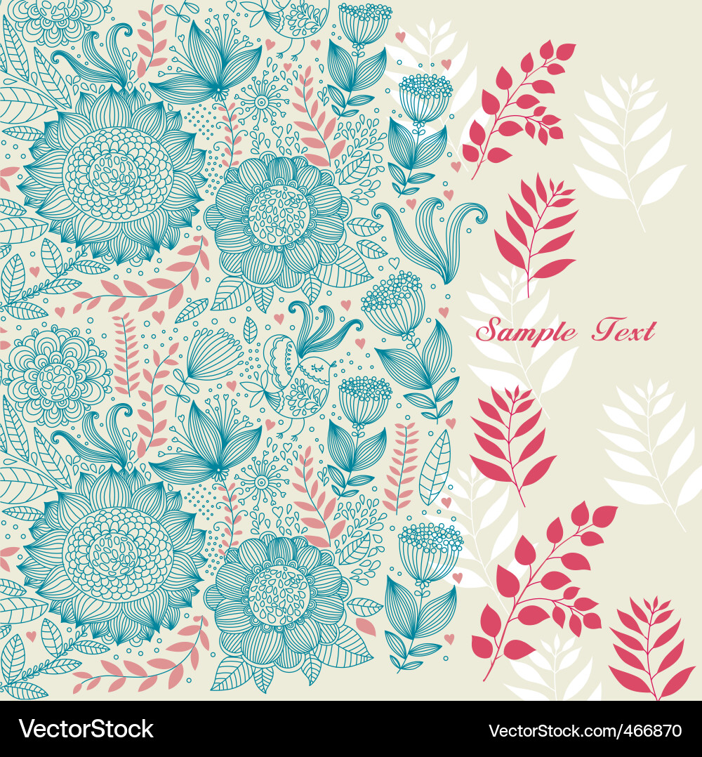 Floral Sketch Background vector image