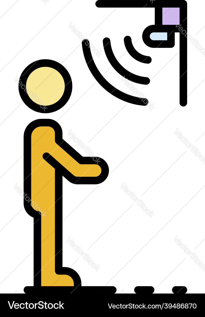 Guard motion sensor icon color outline Guard motion sensor icon color outline vector image