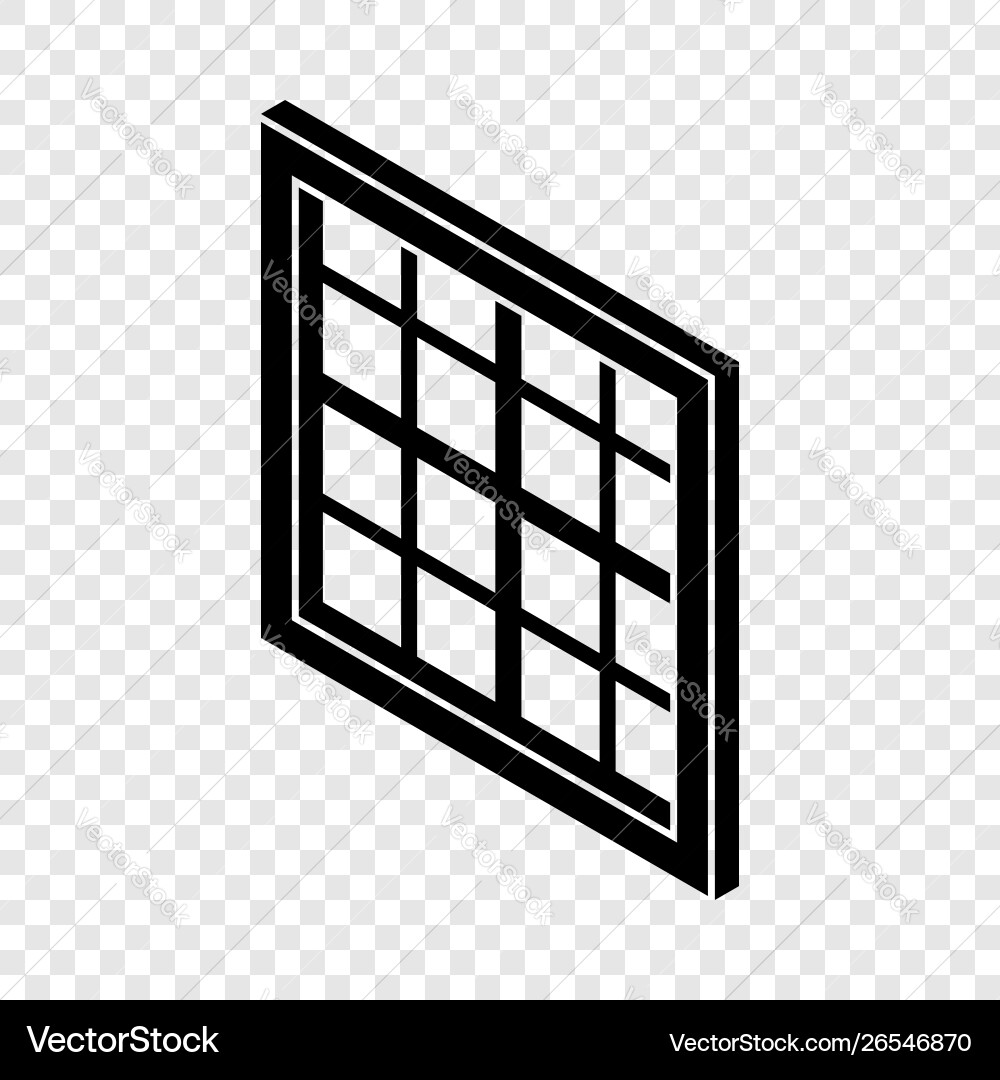 Lattice window frame icon simple black style Lattice window frame icon simple black style vector image