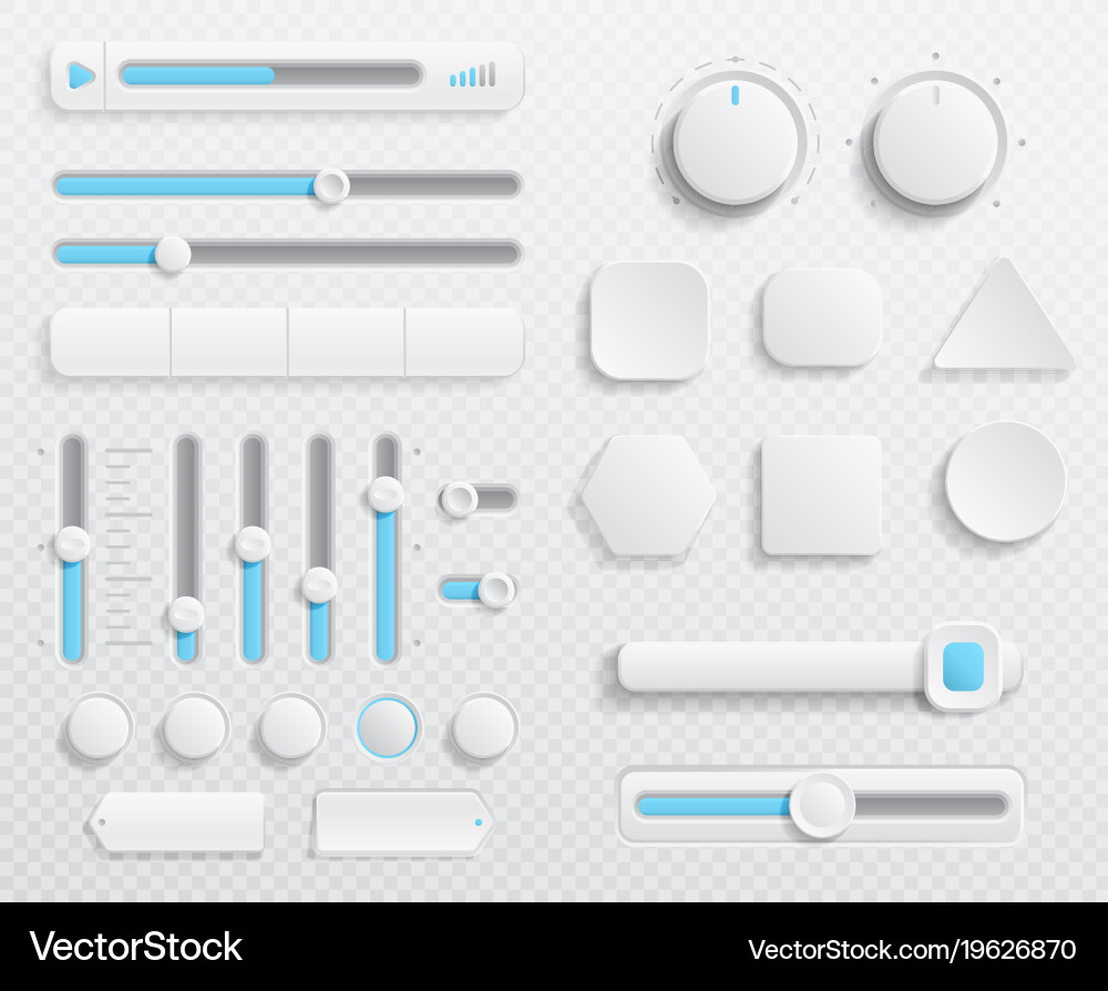 UI Slider & Button Set vector image
