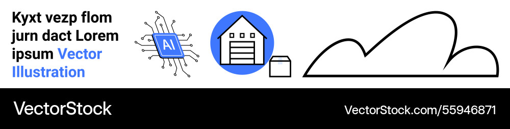 Ai chip cloud computing and smart storage Ai chip cloud computing and smart storage vector image