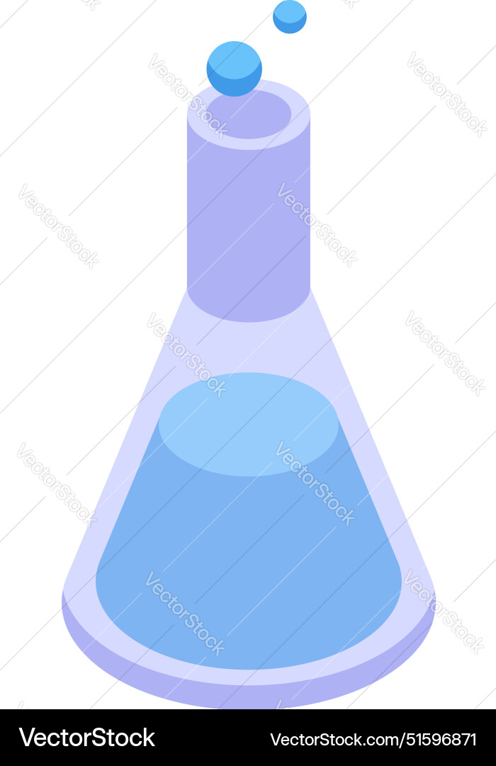 Chemistry experiment with erlenmeyer flask Chemistry experiment with erlenmeyer flask vector image