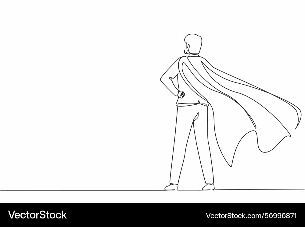 Continuous one line drawing back view confident Continuous one line drawing back view confident vector image