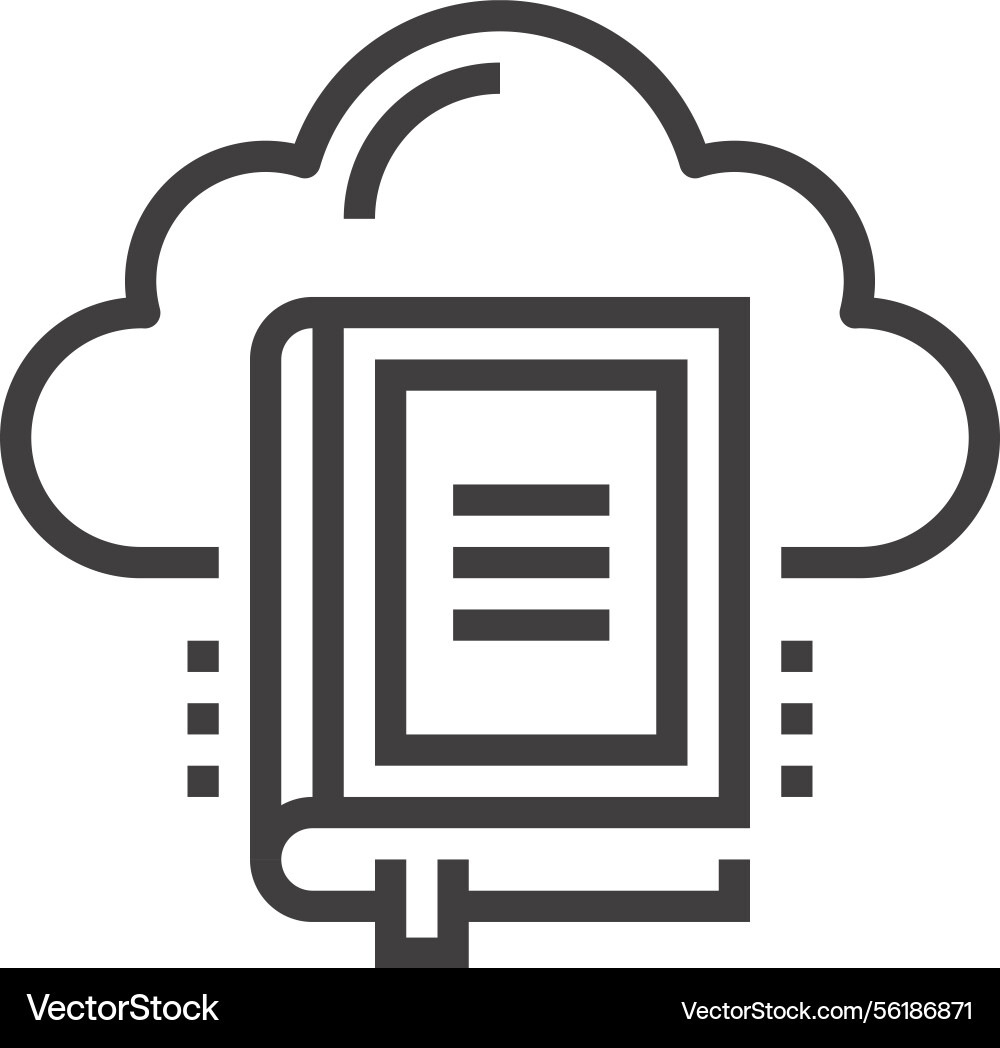 Digital library flat line web icon Digital library flat line web icon vector image