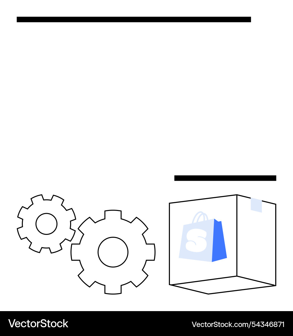 Gears and shopping bag icon displaying concepts Gears and shopping bag icon displaying concepts vector image