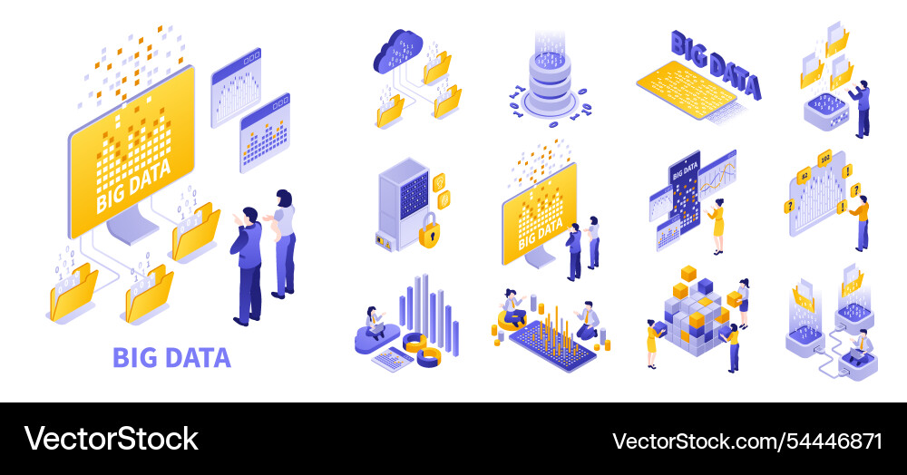 Isometric big data concepts Isometric big data concepts vector image