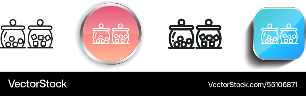 Jars Ikone dünn linear regelmäßig und Schaltfläche Stil Jars Ikone dünn linear regelmäßig und Schaltfläche Stil vektorbild