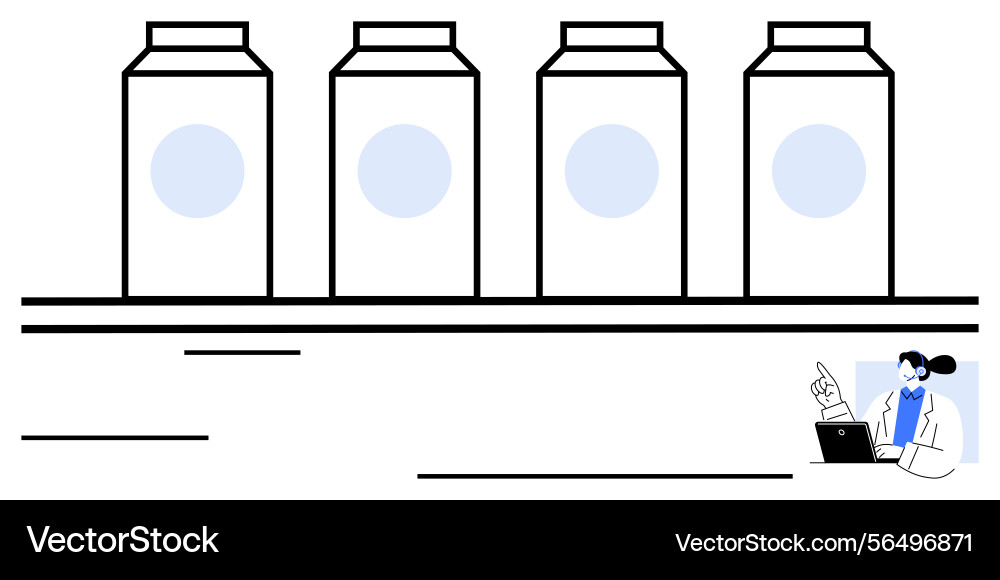 Laboratory researcher analyzing bottles on shelf Laboratory researcher analyzing bottles on shelf vector image