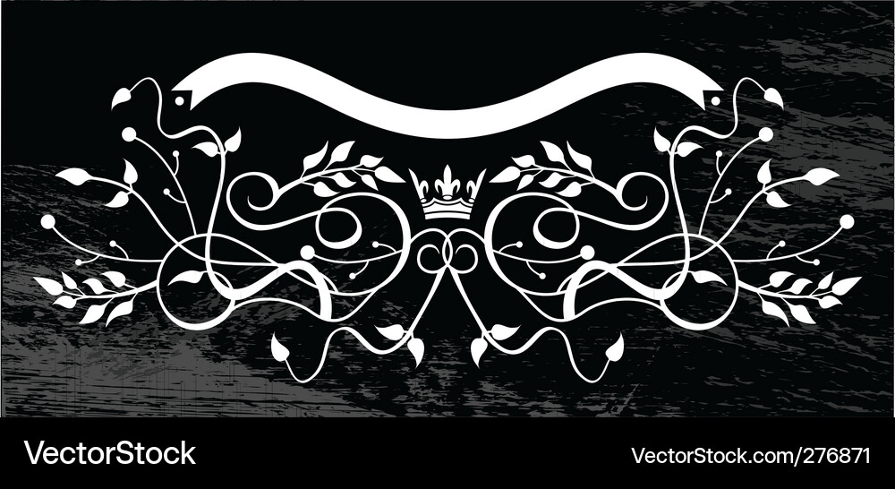 Pattern and ribbon Vector Image