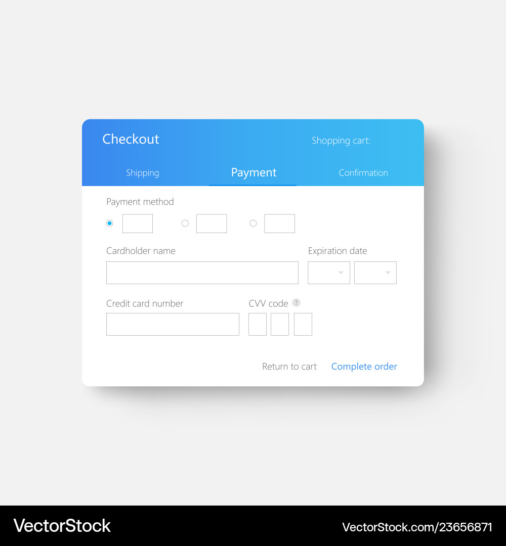 Payment Form Checkout UI vector image