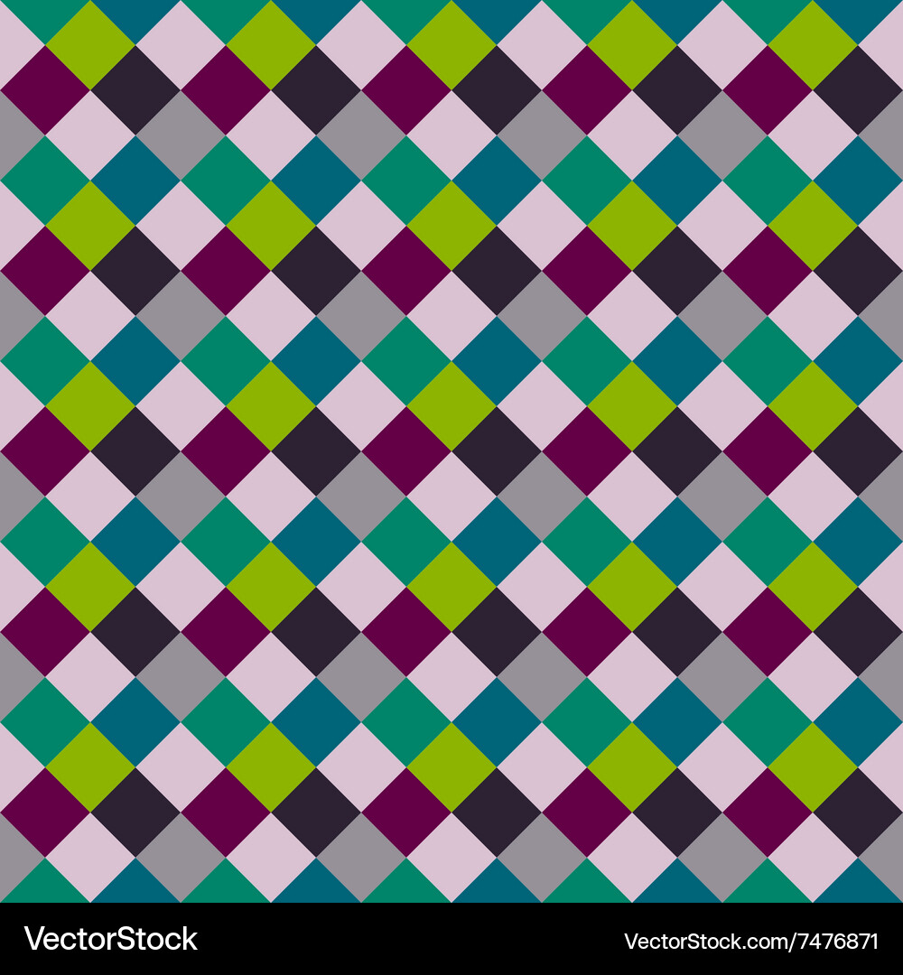 Seamless geometric checked pattern diagonal Vector Image