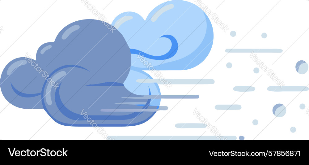 Stormy cloud with strong wind design generative Vector Image