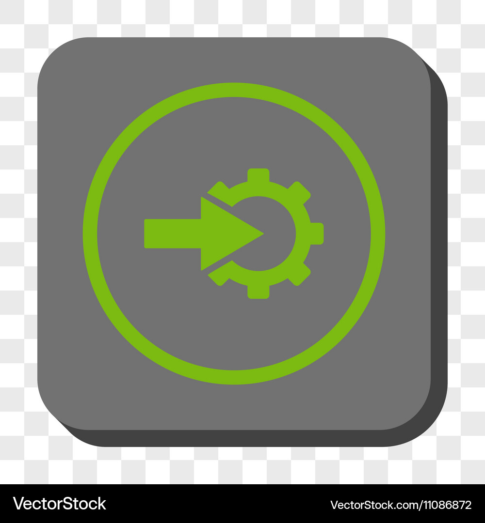 Cog integration rounded square button Vector Image