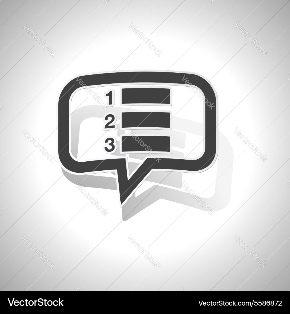 Curved numbered list message icon vector image