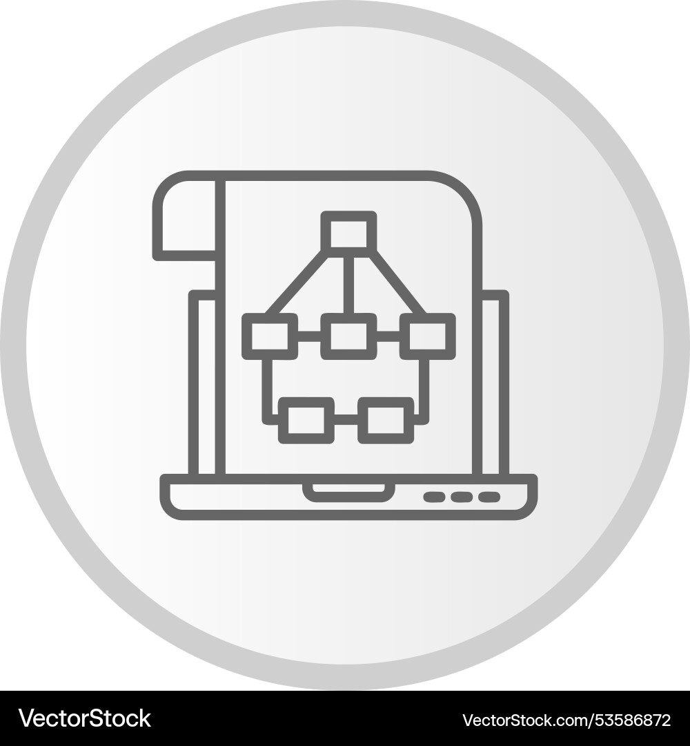 Data modelling line circle grey icon vector image