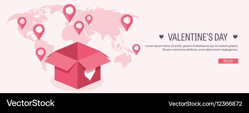 Flat background with box vector image