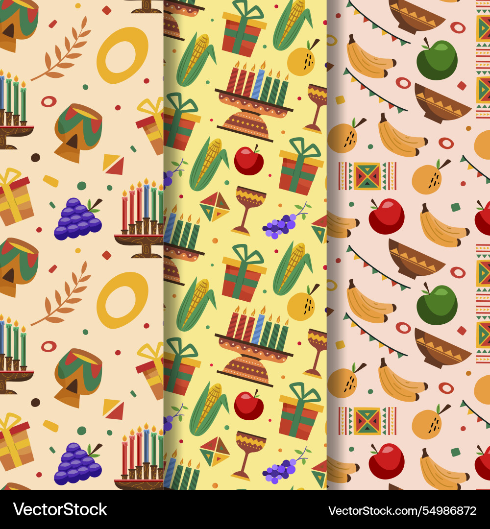Flat kwanzaa pattern design Vector Image