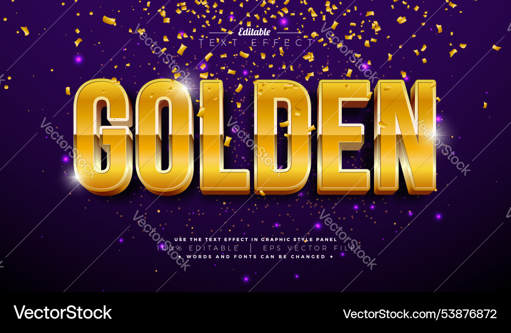 Golden 3d Texteffekt-Design editierbar und skalierbar Golden 3d Texteffekt-Design editierbar und skalierbar vektorbild