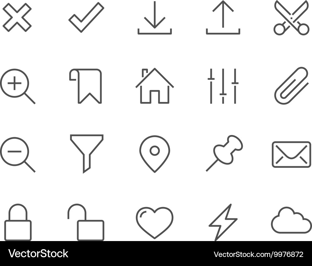 Line Interface Icons - Minimal Set vector image