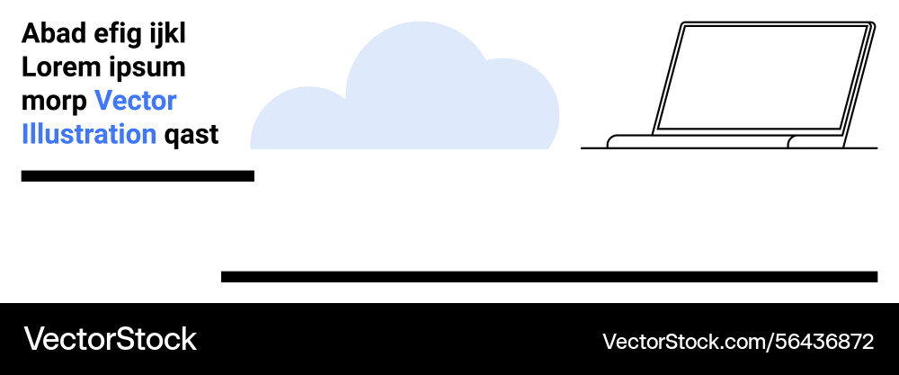 Minimalist cloud computing concept with text vector image