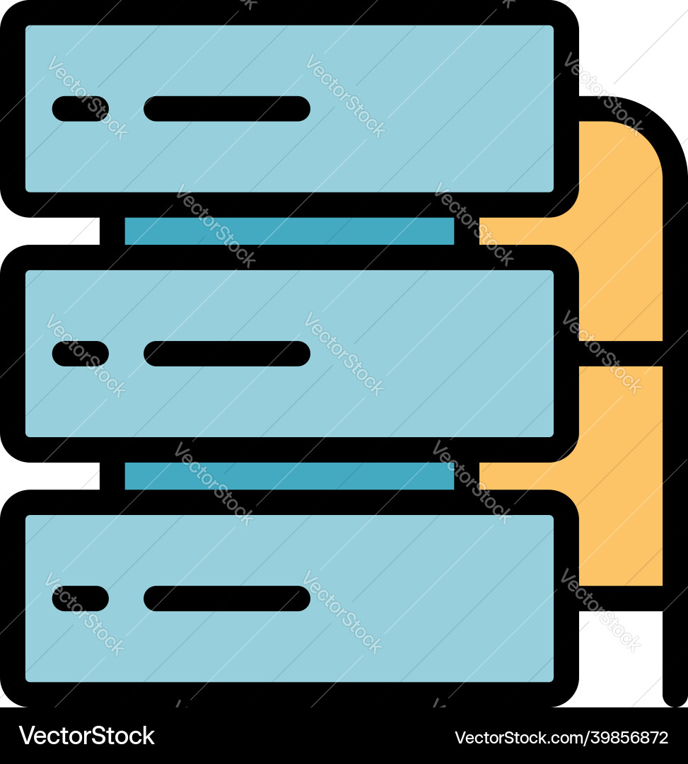 Server cluster icon color outline Vector Image
