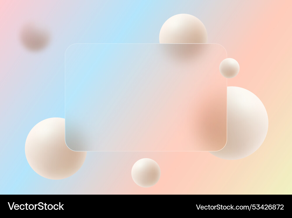 Translucent glass partition with floating spheres Translucent glass partition with floating spheres Vector Image