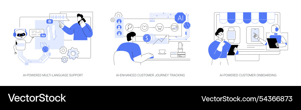 Artificial intelligence in customer service Vector Image