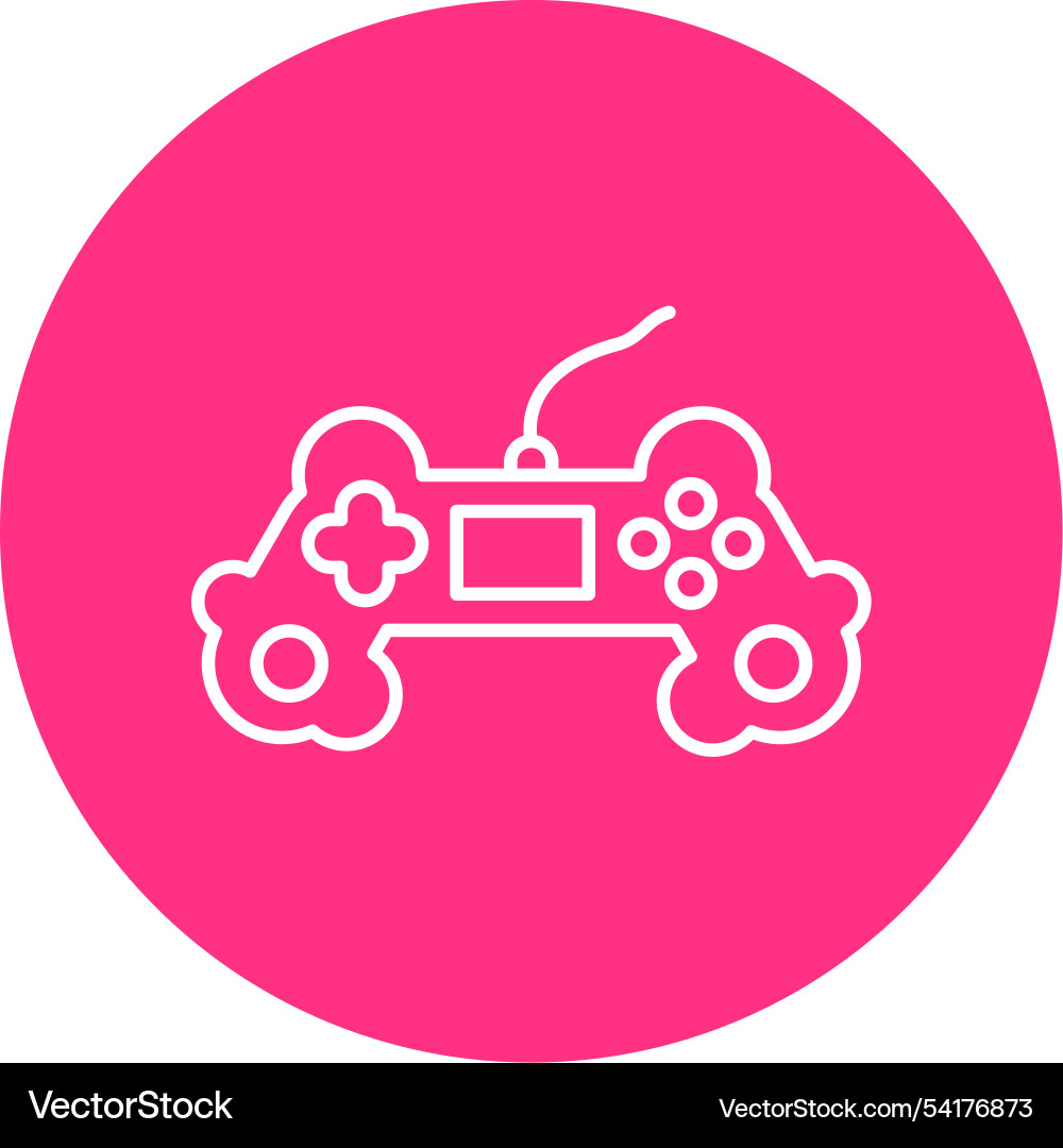 Game controller line circle icon Vector Image