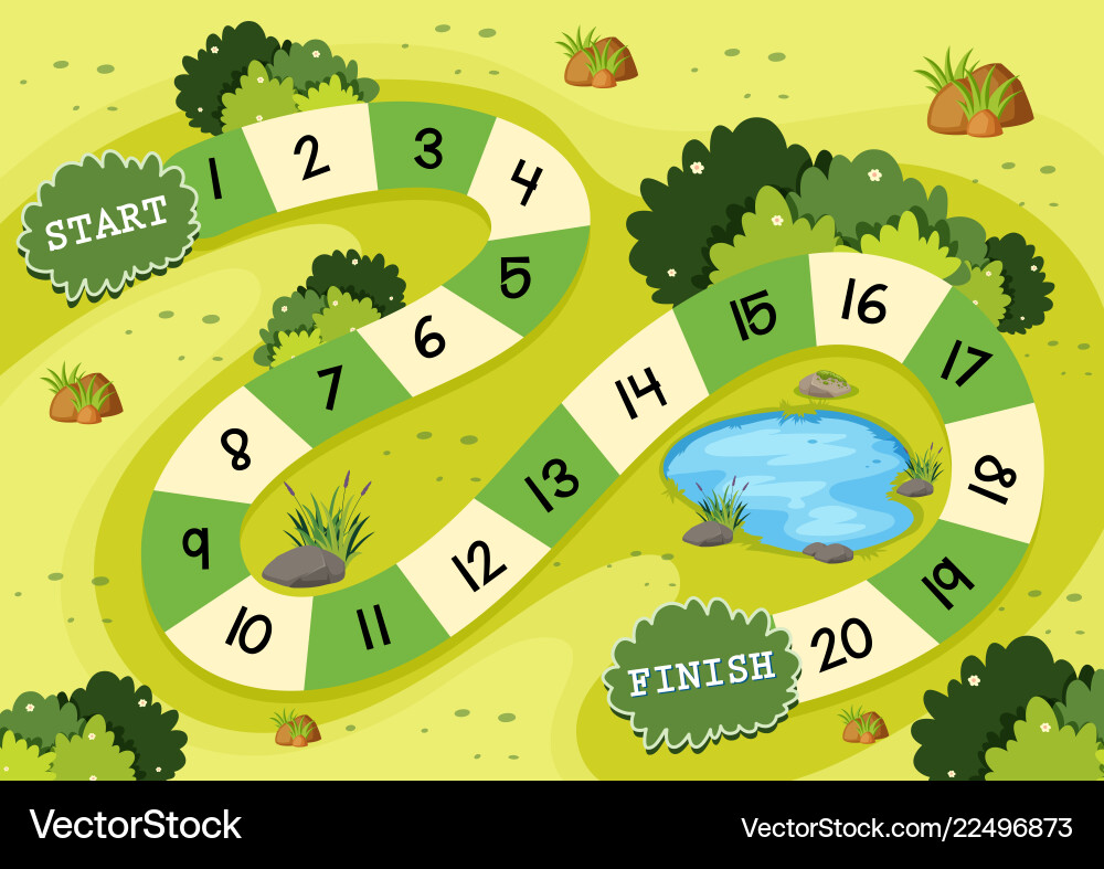 Green Nature Board Game Template vector image