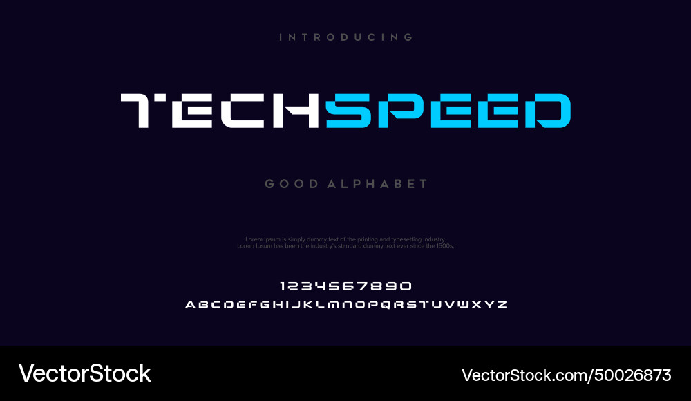 Tech Speed Font - Minimalist Display vector image
