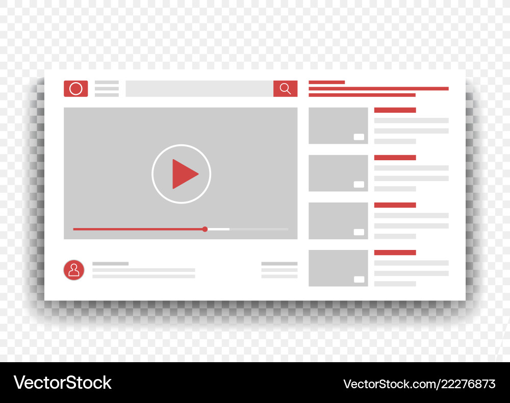 Video Player Interface Mockup Royalty Free Vector Image