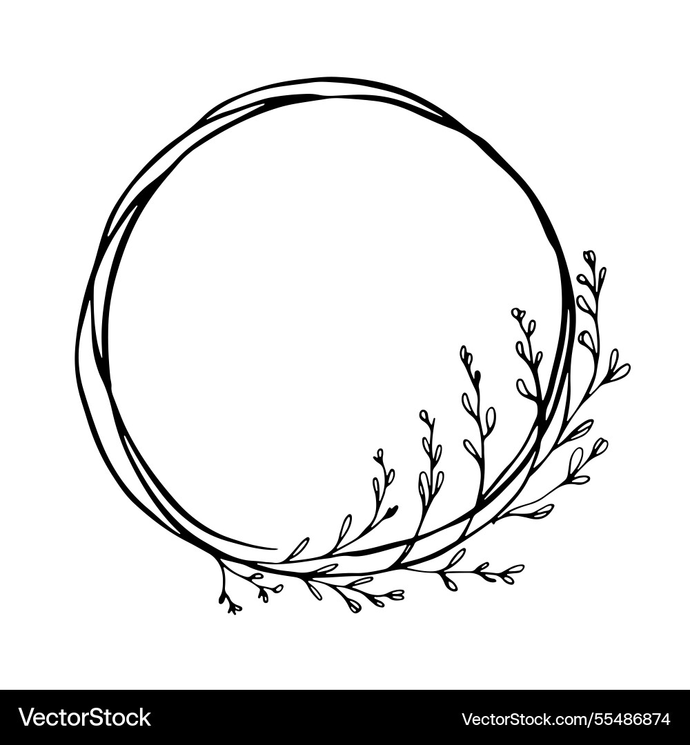 A simple yet elegant circular botanical frame A simple yet elegant circular botanical frame vector image